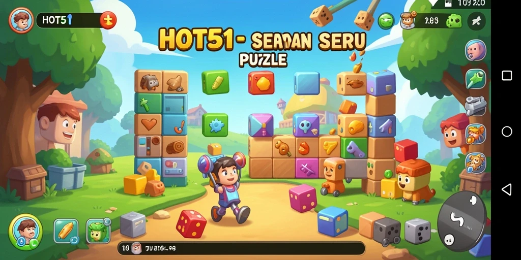 Screenshot HOT51 menampilkan gameplay puzzle yang menantang dan menarik.