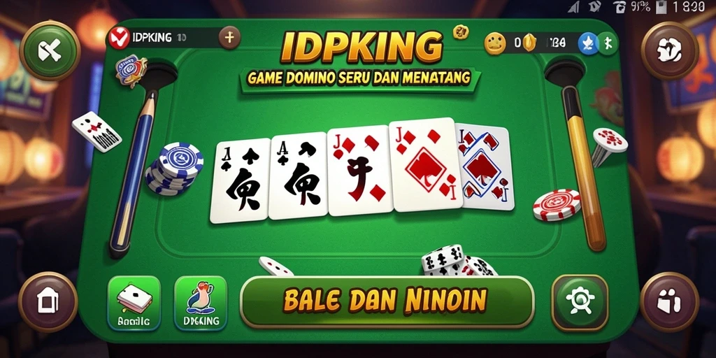Tampilan gameplay IDPKING yang menarik saat bermain domino.
