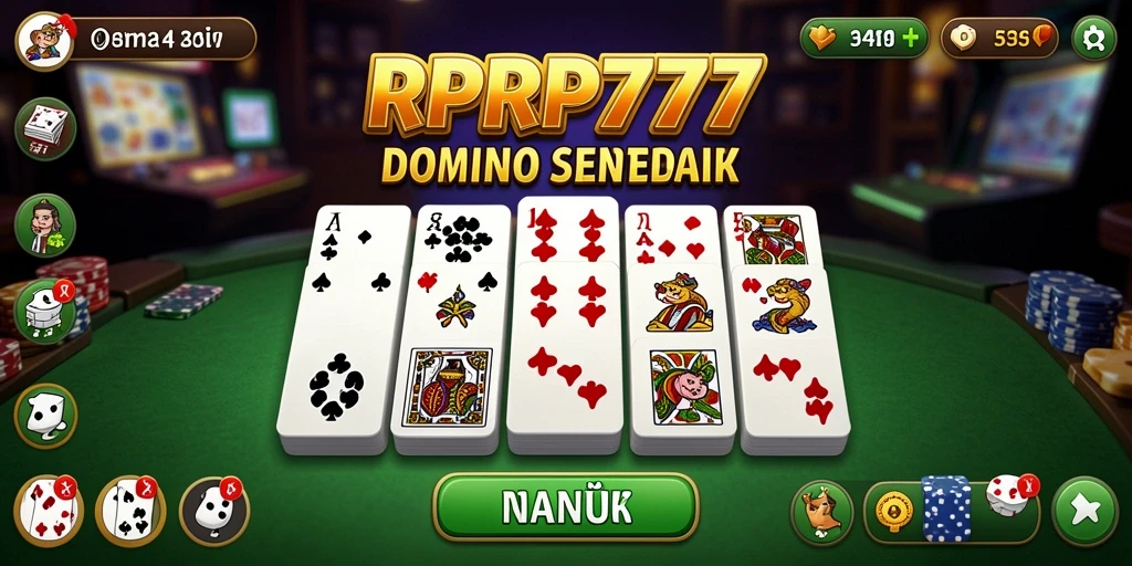 Tampilan gameplay seru RPRP777 dengan Domino.