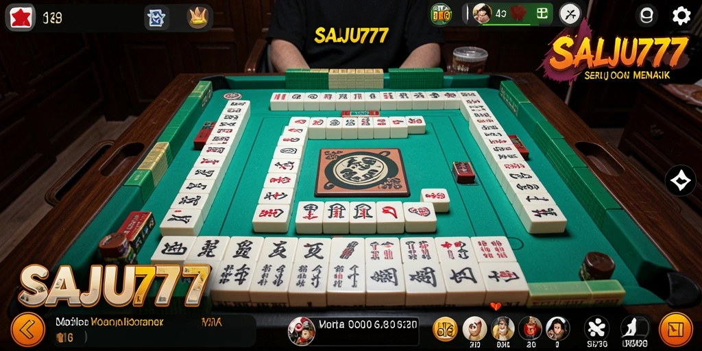Tampilan gameplay SALJU777 dengan grafis Mahjong yang memukau.