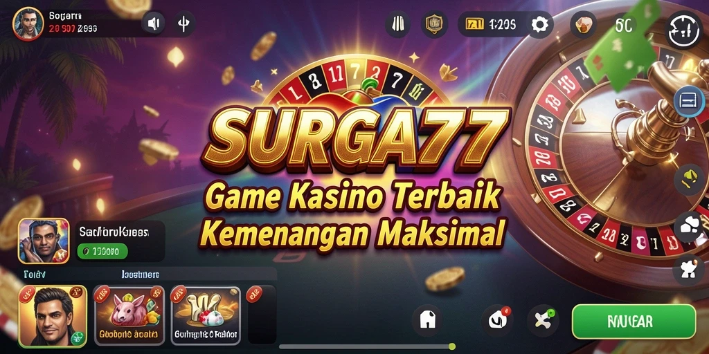 Tangkapan layar utama SURGA77 menunjukkan suasana permainan kasino yang menarik.