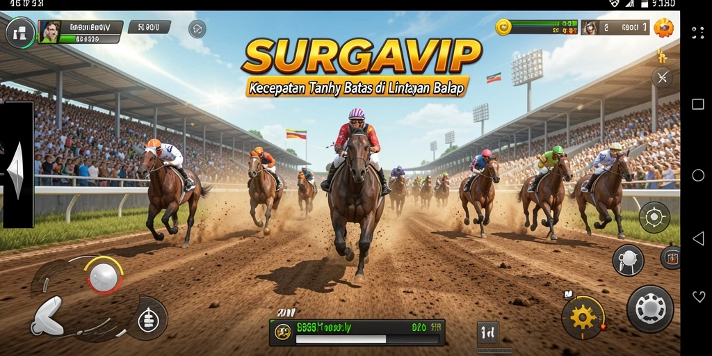 Screenshot SURGAVIP menampilkan aksi balap motor yang mendebarkan.