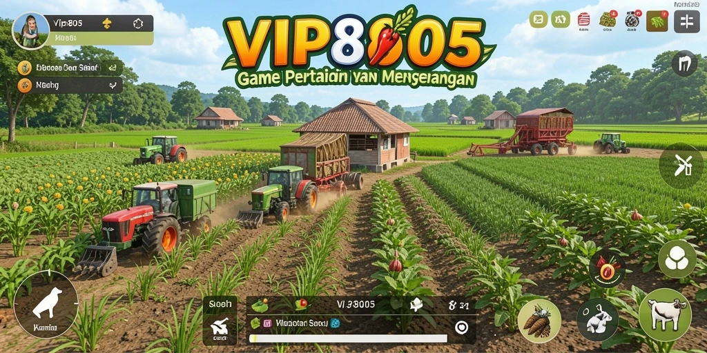 Screenshot gameplay menunjukkan aktivitas bertani yang menyenangkan.